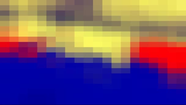 Dynamic Image Shape Blue Yellow Red Squares Spontaneously Changing Light — Stockvideo