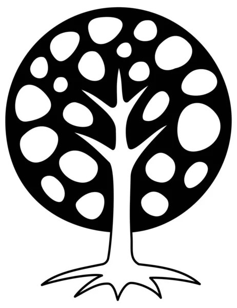 Tree Life Black White Symbol Ecology Growth Sustainability Development Spiritual — Stock vektor