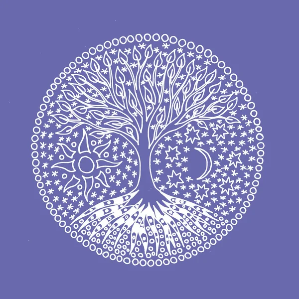 Livets Träd Med Aum Ohm Tecken Symbolen För Ekologi Tillväxt — Stockfoto