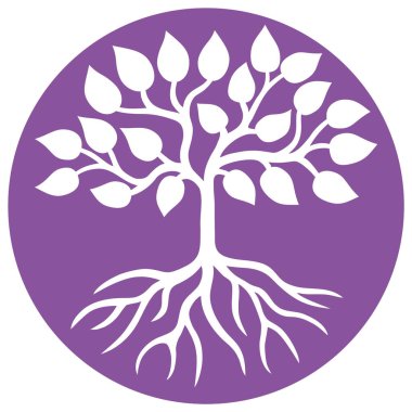 Pery 'nin anahtarındaki hayat ağacı. Sembol, ekoloji, maneviyat, büyüme, gelişme, sürdürülebilirlik. Vektör sanat grafikleri.