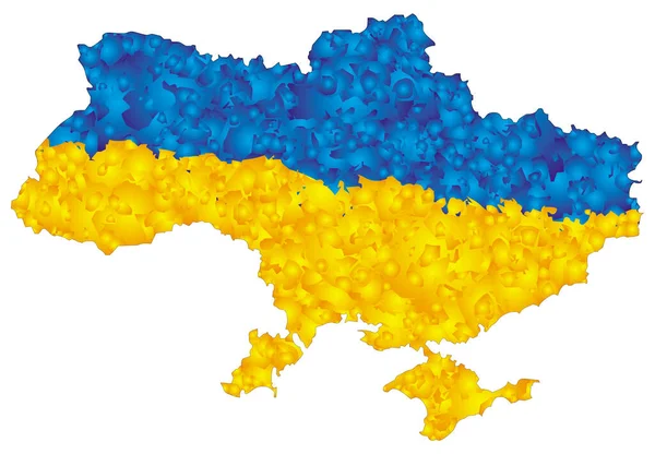 Карта Украины Цветах Флага Украины Векторная Графика — стоковый вектор