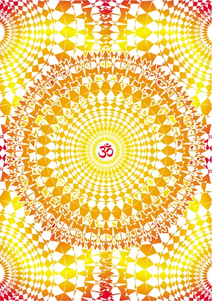 Öppningsverk Elegant Mandala Mandala Bakgrund Med Aum Ohm Tecken Centrum — Stock vektor