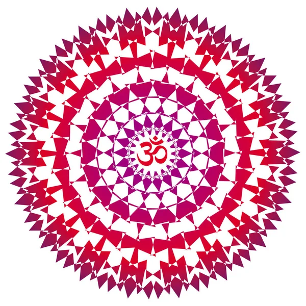 Elegantes Mandala Auf Mandala Hintergrund Mit Aum Ohm Zeichen Der — Stockvektor