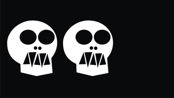 Video Slideshow Black White Human Skulls Halloween Fiesta Los Muertos — Vídeos de Stock