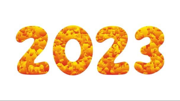 Banner Vídeo Com Inscrição 2023 Gradientes Laranja Ano Novo 2023 — Vídeo de Stock