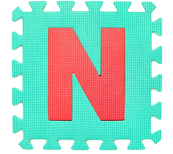 Rubber alphabet N isolated — Stock Photo, Image