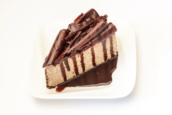 Schokolade auf weißem Teller — Stockfoto