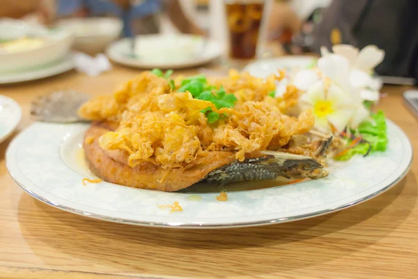 Fried fish with omelet — Stock Photo, Image