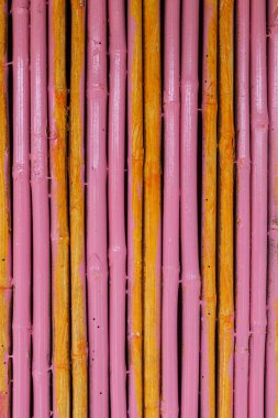 kesintisiz sarı pembe bambu stick çizgili desen