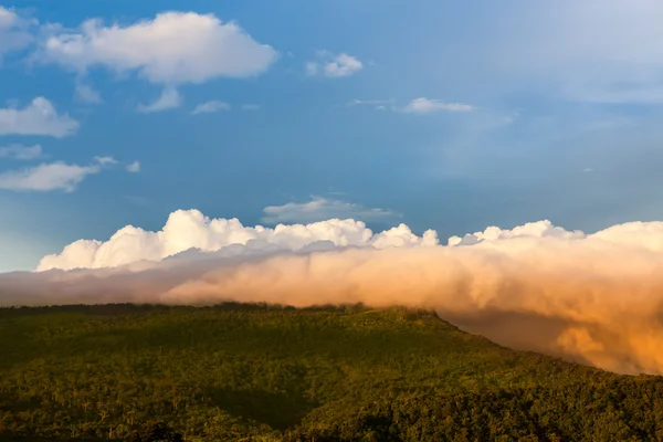 Clouds cover the mountain — Stock Photo, Image