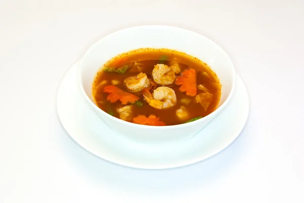 Zure garnalen soep gemaakt van tamarinde plakken — Stockfoto