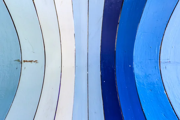 Parede de madeira listrada azul e branca — Fotografia de Stock