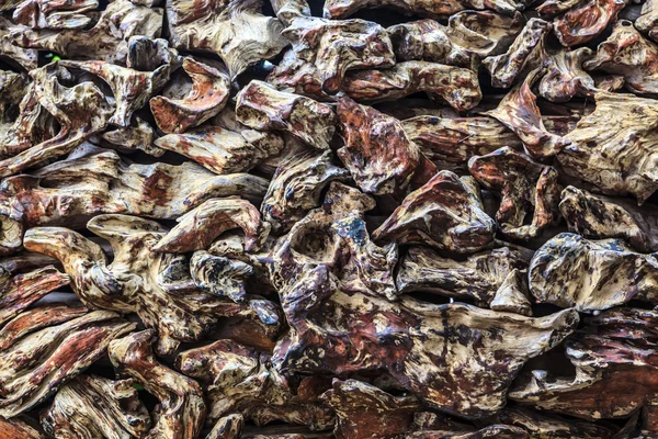 Vele stukken van teak hout achtergrond — Stockfoto