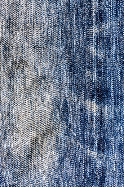 Dirty blue jeans with seam texture — Stock Photo, Image