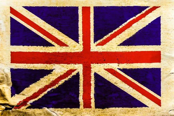 Bandiera inglese su vecchia carta marrone — Foto Stock
