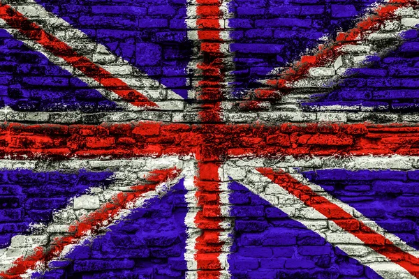 Флаг Великобритании на старой кирпичной стене — стоковое фото