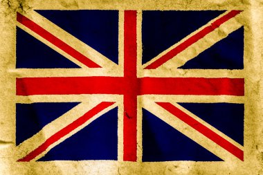 eski kahverengi kağıt üzerinde İngiltere bayrağı