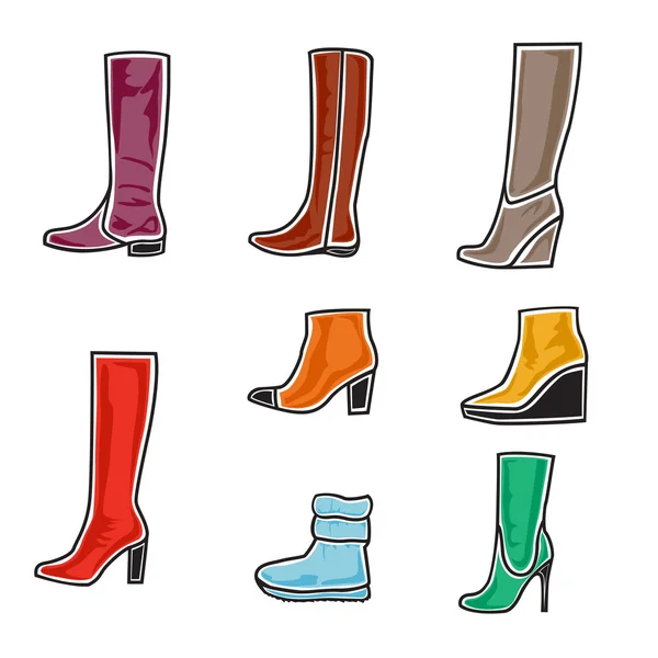 Boots icon set — Stock Vector