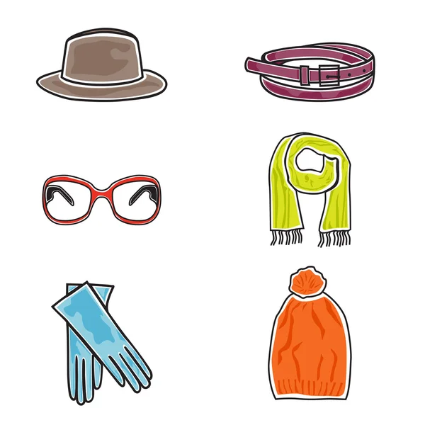 Fashion accessories icon set — Stock Vector