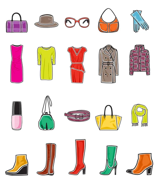 Fashion icon set — Stock Vector