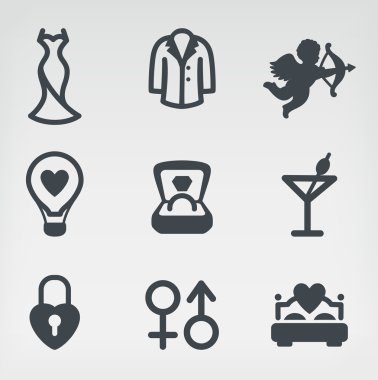 Düğün simgesi seti