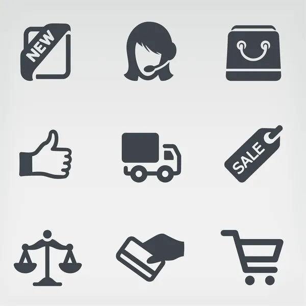 Compras 1 icono conjunto — Vector de stock