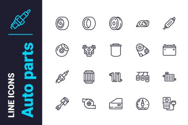 Car repair maintenance parts icons set