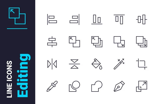 Instruments pour l'édition des icônes ensemble — Image vectorielle
