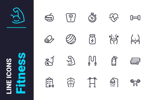 Conjunto de iconos relacionados con fitness y salud — Vector de stock