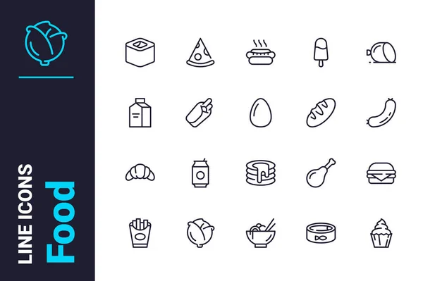 Set di icone per alimenti e bevande — Vettoriale Stock