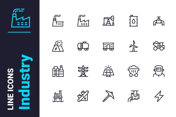 Industrial buildings icons set — Stock Vector