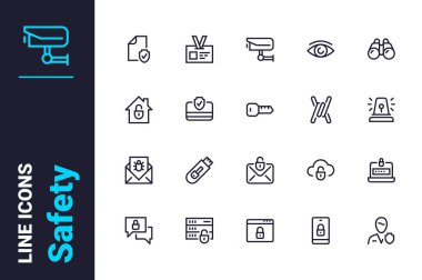 Dijital koruma ve güvenlik garantisi simgeleri