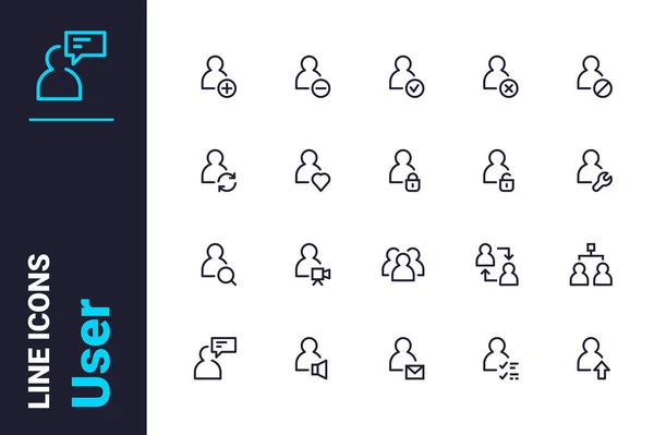 Set di icone semplici utente — Vettoriale Stock
