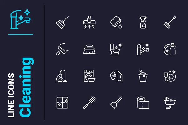 Les Icônes Désinfection Nettoyage Définissent Illustration Vectorielle Produits Désinfectants Surfaces — Image vectorielle