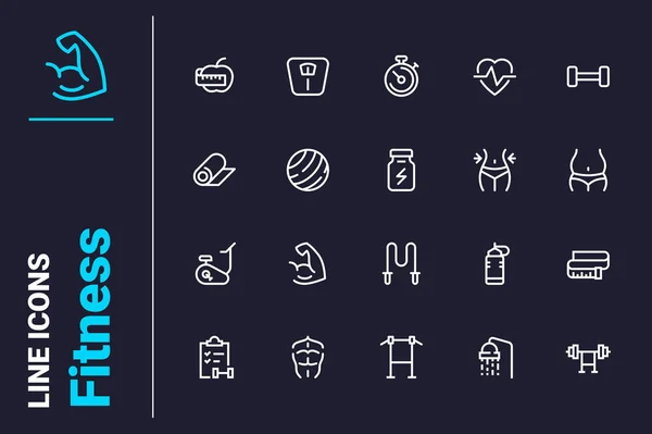 Fitness Health Related Icons Set Vector Illustration Support Active Lifestyle — Stock Vector