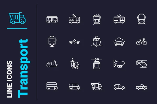 Autos Und Städtische Verkehrssymbole Bestimmen Die Vektorillustration Flugzeug Bus Bahn — Stockvektor