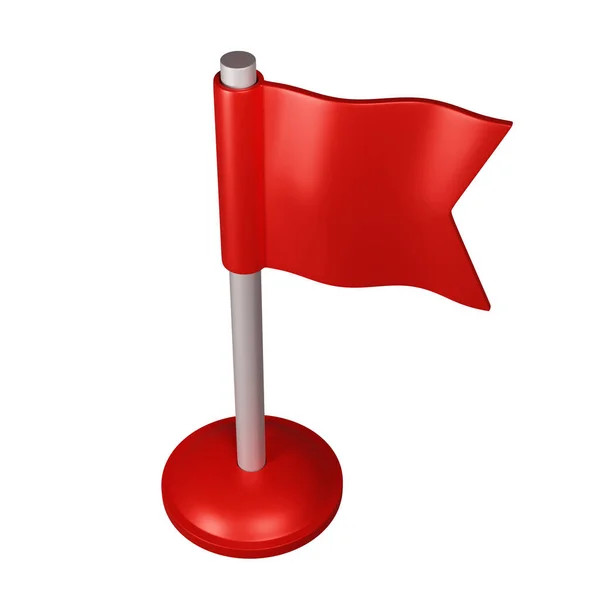 Red flag breakthrough icon, geolocation pointer or location sign for navigation system — Stock Photo, Image