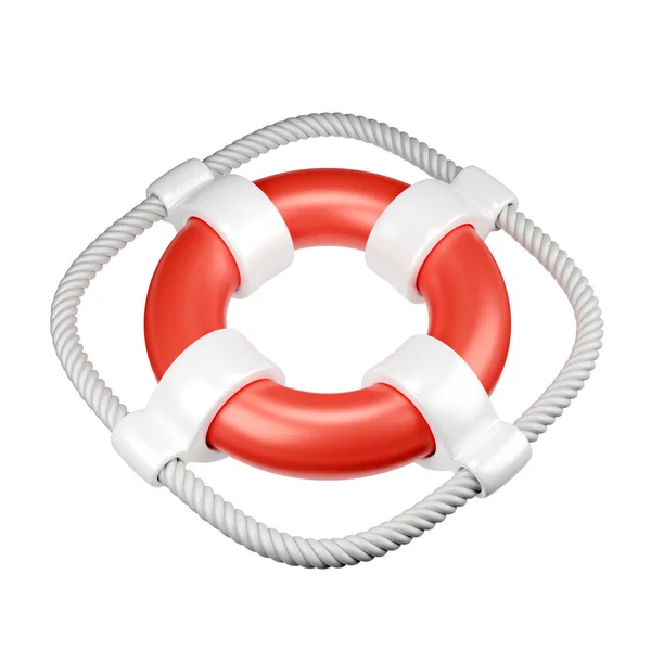 Lifebuoy Circle Rescue Services Rendered Icon Illustration Red White Cruise — Stock Photo, Image