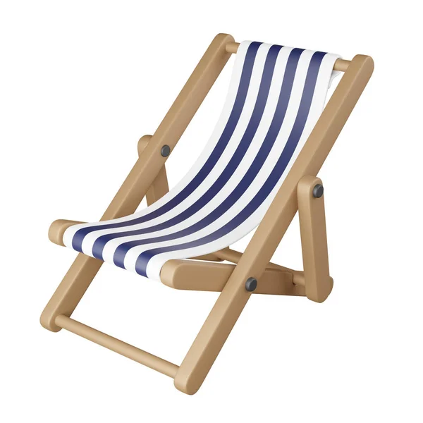 Deckchair Renderizado Icono Ilustración Silla Playa Chaise Longue Para Relajarse — Foto de Stock