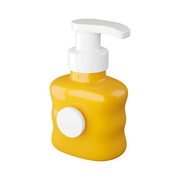 Bottiglia Con Dispenser Lozioni Protezione Solare Reso Icona Illustrazione Crema — Foto Stock
