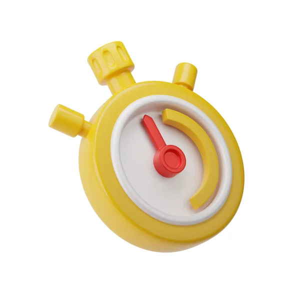 Stopwatch Yellow Timer Buttons Rendered Illustration Sports Device Measuring Time — Stock Photo, Image