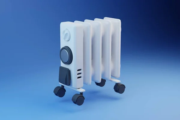 Calentador Aceite Eléctrico Renderizado Ilustración Calefacción Eléctrica Doméstica Con Enchufe —  Fotos de Stock