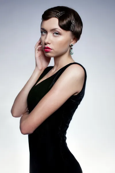 The girl in black dress