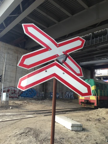 Sign on the rail Droege — Stok fotoğraf