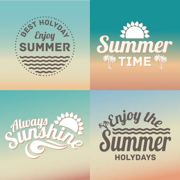 Retro elements for Summer calligraphic designs — Stock Vector