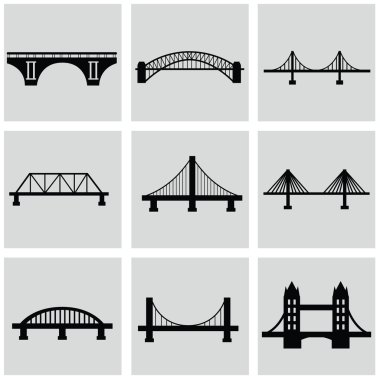 Bridges icons set clipart
