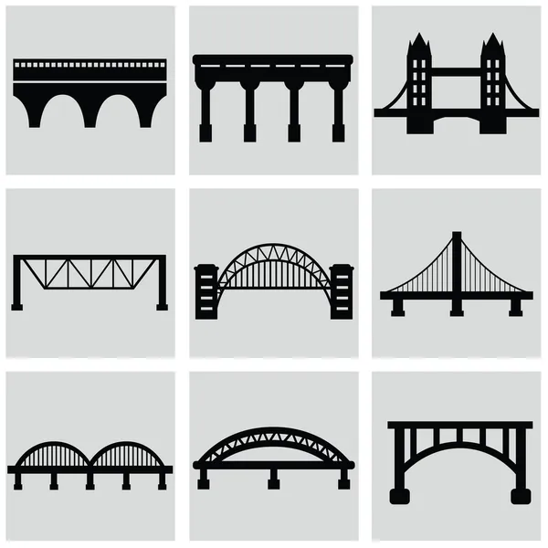 Broar ikoner set — Stock vektor