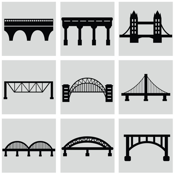 Bridges icons set