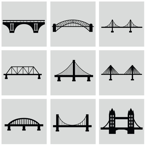 Набор значков мостов
