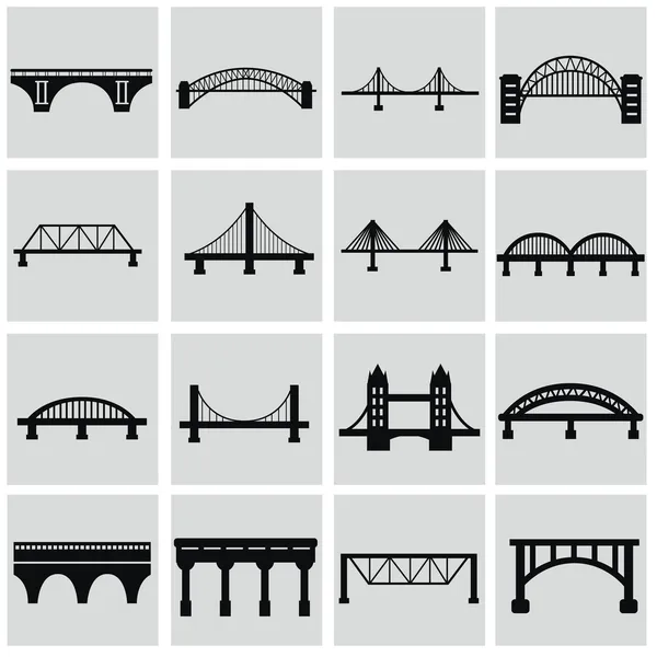 Bridges icons set — Stock Vector